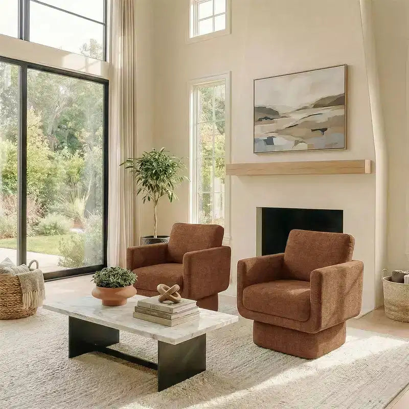 Fauteuils pivotants 360° modernes, Fauteuils de salon rembourrés