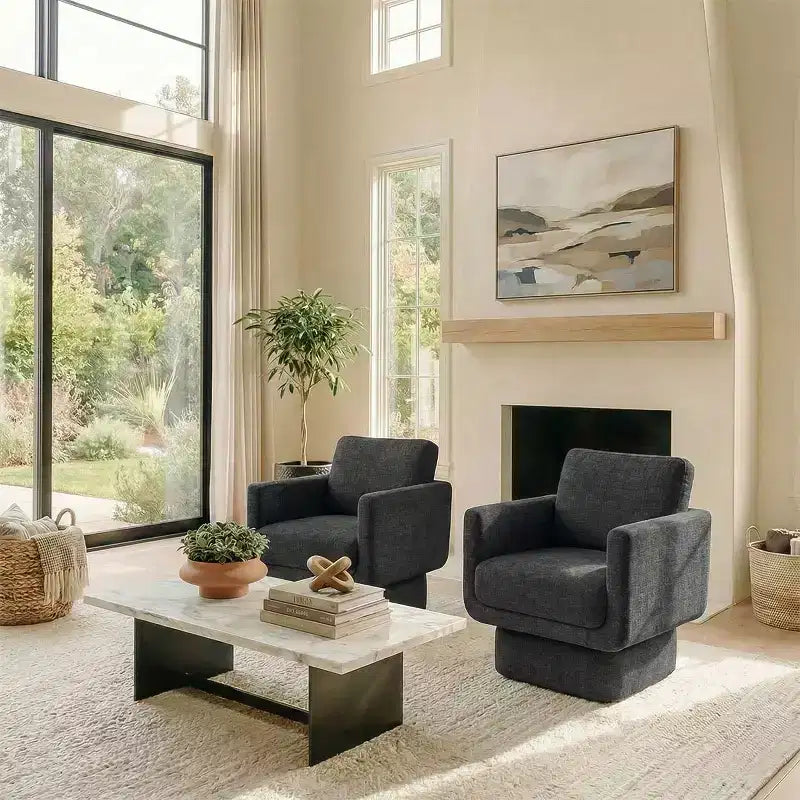 Fauteuils pivotants 360° modernes, Fauteuils de salon rembourrés