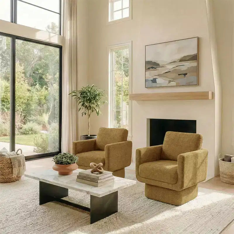 Fauteuils pivotants 360° modernes, Fauteuils de salon rembourrés
