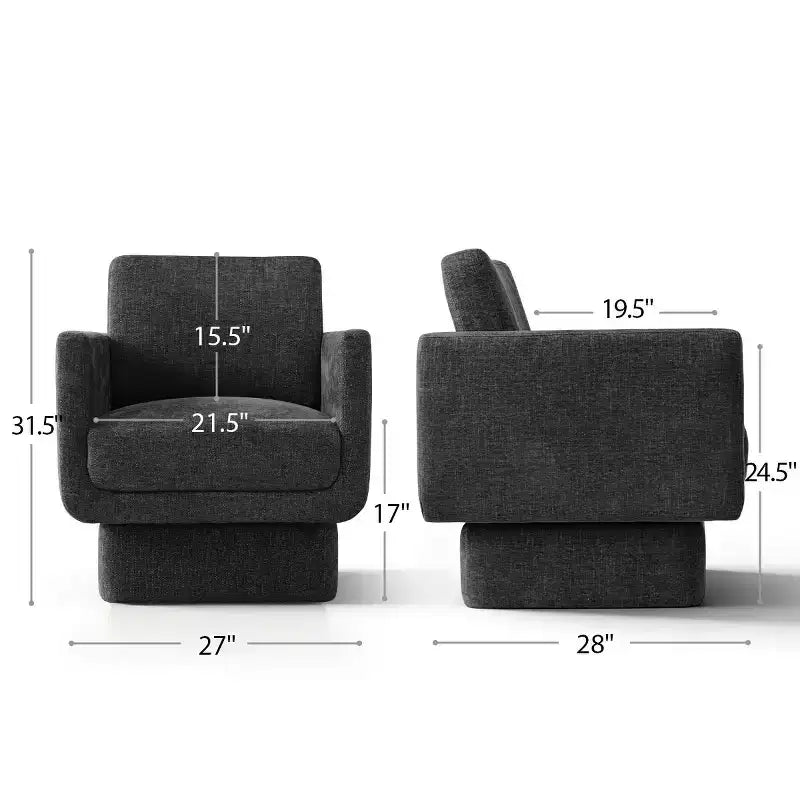 Fauteuils pivotants 360° modernes, Fauteuils de salon rembourrés