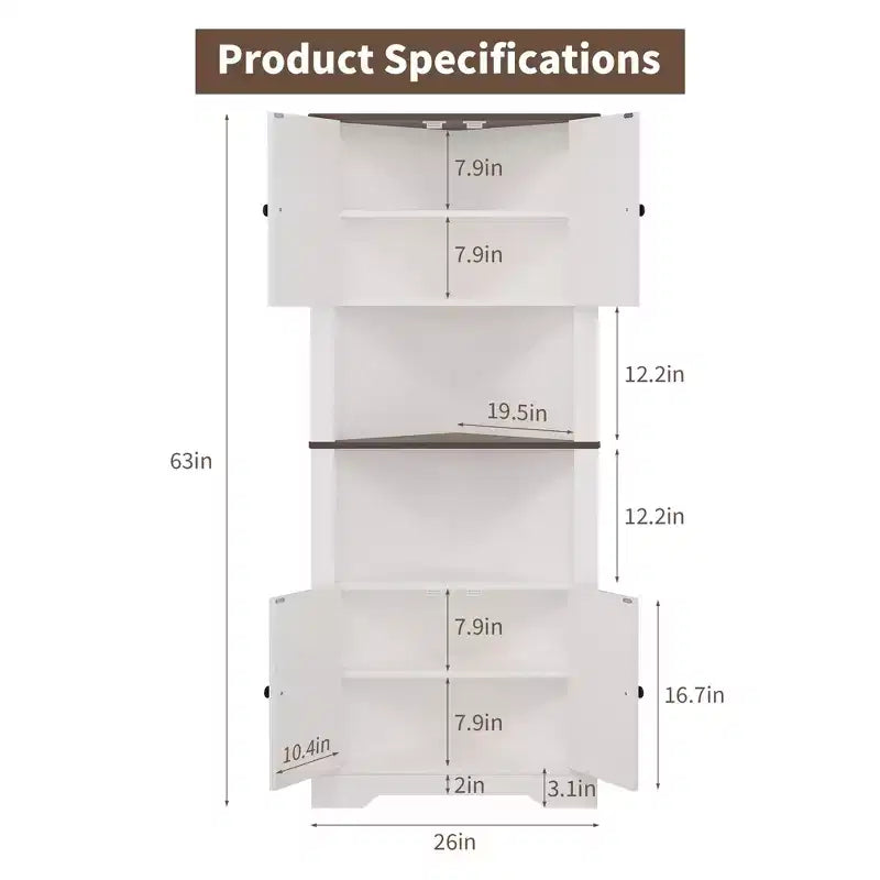 Meuble d'angle de rangement, Petit meuble d'angle de sol de ferme avec porte