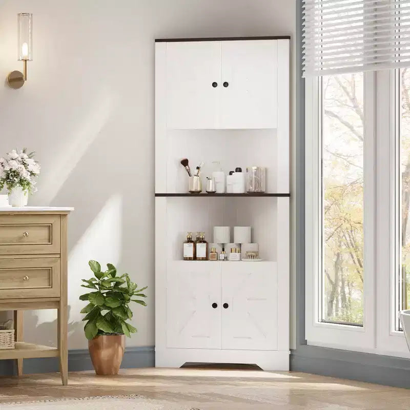 Meuble d'angle de rangement, Petit meuble d'angle de sol de ferme avec porte