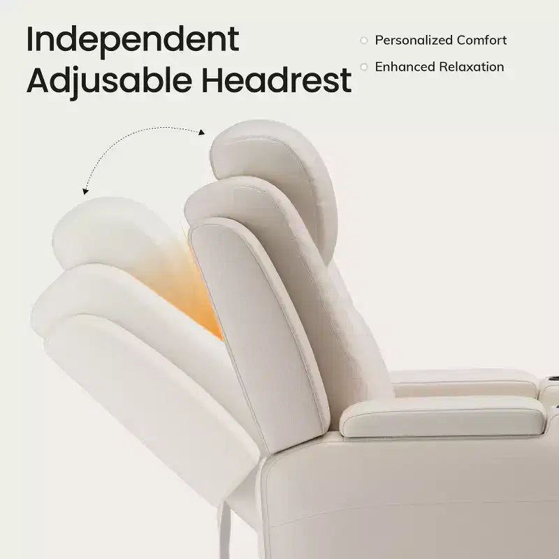 Fauteuil inclinable électrique avec LED 7 couleurs, cuir véritable