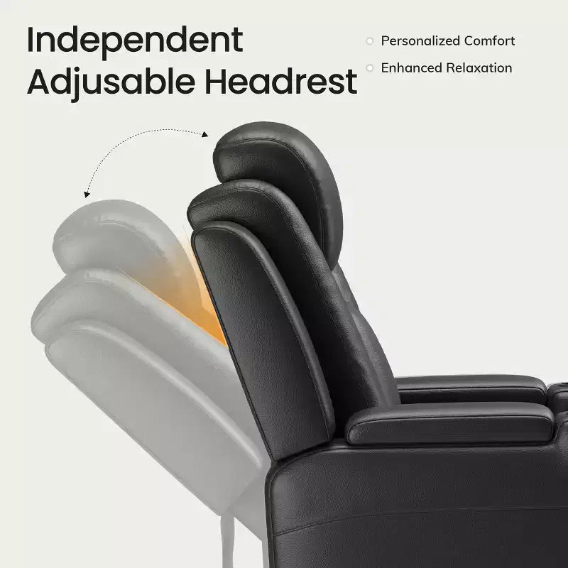 Fauteuil inclinable électrique avec LED 7 couleurs, cuir véritable