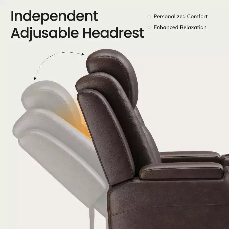 Fauteuil inclinable électrique avec LED 7 couleurs, cuir véritable