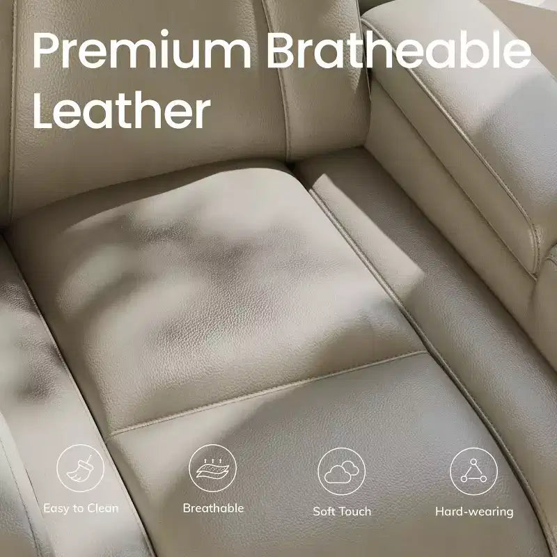 Fauteuil inclinable électrique avec LED 7 couleurs, cuir véritable