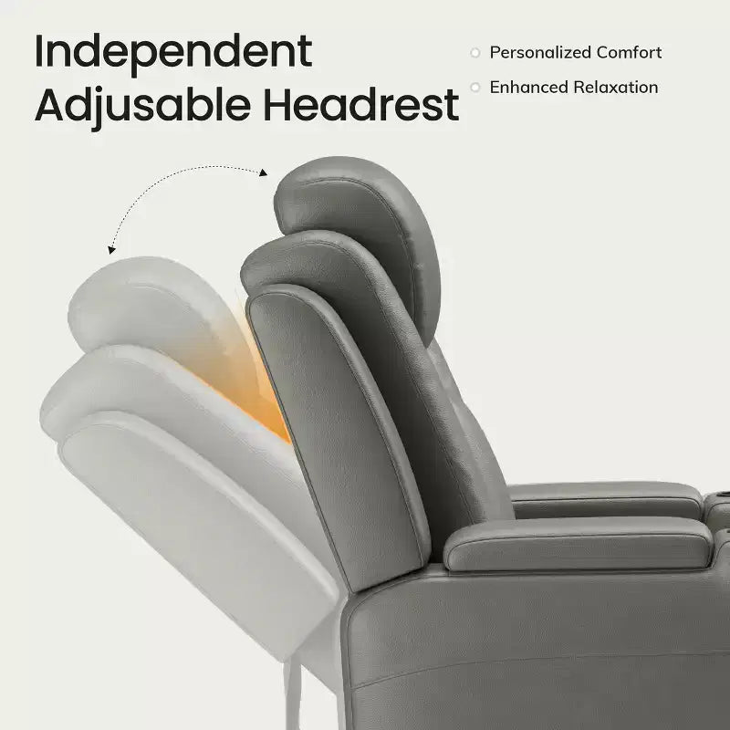 Fauteuil inclinable électrique avec LED 7 couleurs, cuir véritable