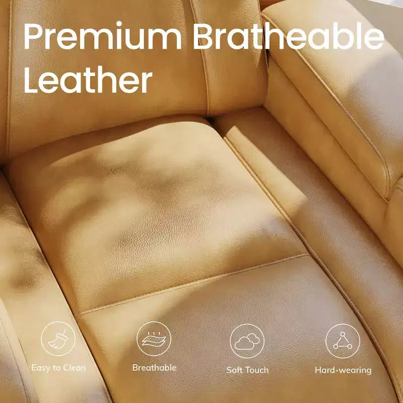 Fauteuil inclinable électrique avec LED 7 couleurs, cuir véritable