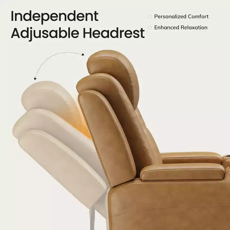 Fauteuil inclinable électrique avec LED 7 couleurs, cuir véritable