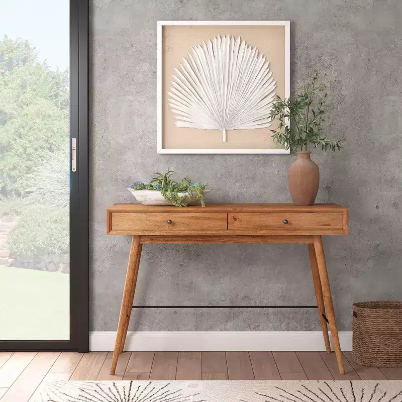 Console en bois à 2 tiroirs