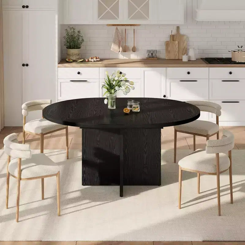 Table de salle à manger pour 4-8 personnes, Table à manger ovale de cuisine moderne avec rallonges amovibles