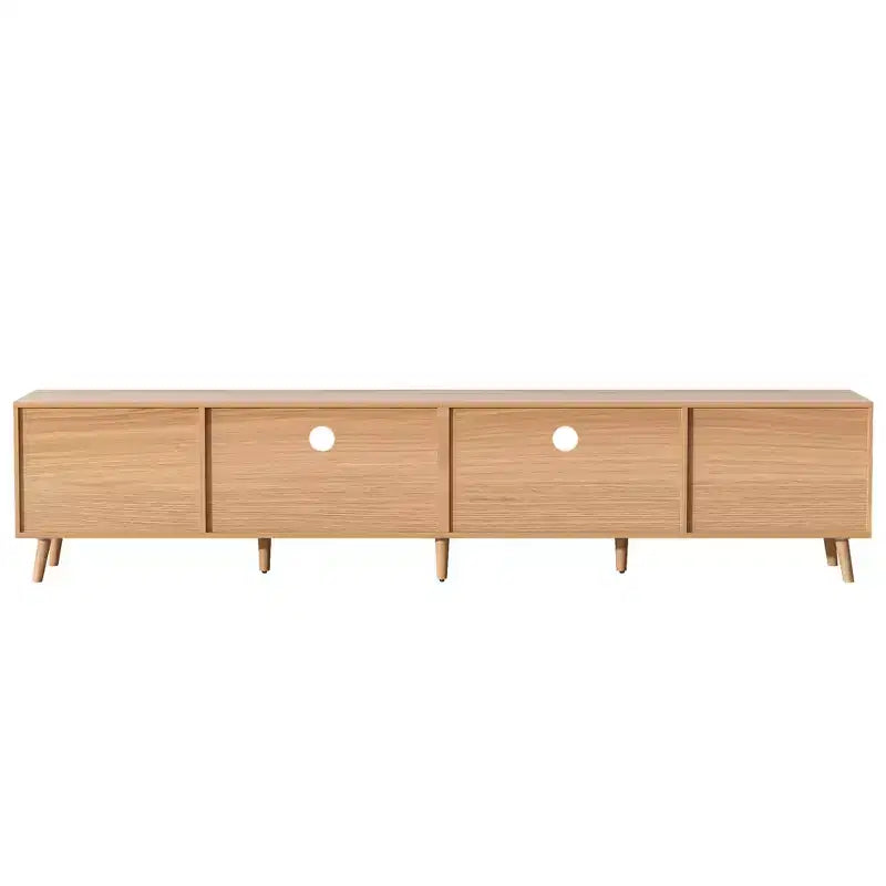 Meuble TV en rotin pour téléviseurs jusqu'à 90", console média de style ferme moderne