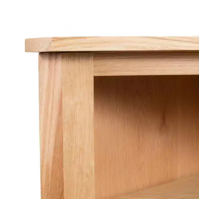 Étagère d'angle Chêne massif marron et MDF avec placage de chêne