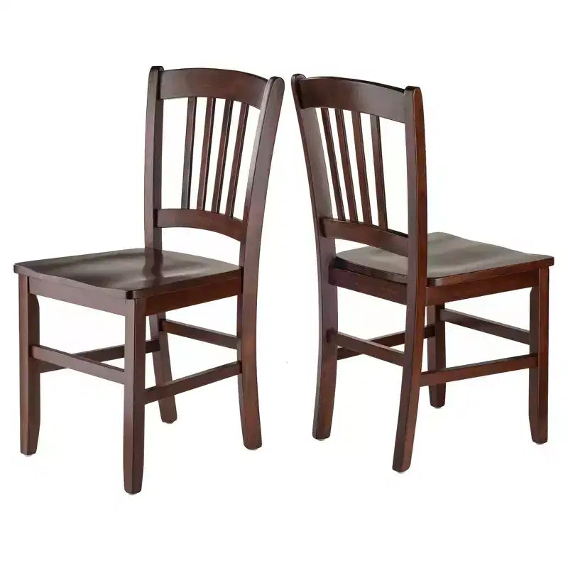 Chaises de dossier en noyer massif, assise profilée